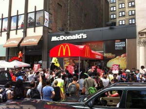 huelga de los trabajadores de fast food